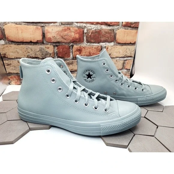 Converse Chuck CTAS Hi Leather Mountain Teal Mint Monochromatic Mens Sz 13 - Picture 5 of 16